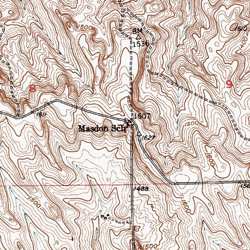 Topographic Map of Masdon School, NE