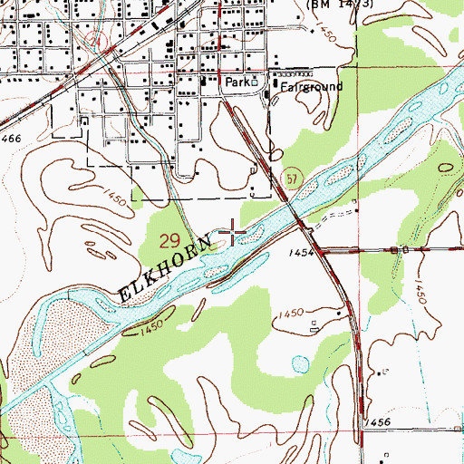 Topographic Map of Maskenthine Creek, NE