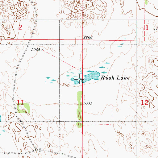 Topographic Map of Rush Lake, NE