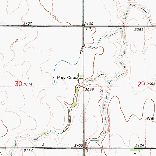 Topographic Map of May Cemetery, NE