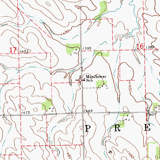 Topographic Map of Mayflower School, NE