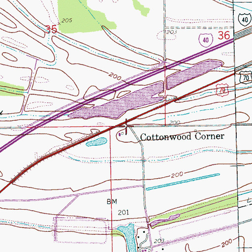 Topographic Map of Cottonwood Corner, AR