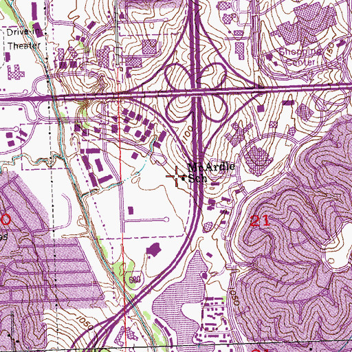 Topographic Map of McArdle School, NE
