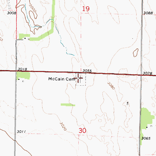 Topographic Map of McCain Cemetery, NE