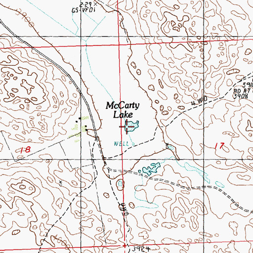 Topographic Map of McCarty Lake, NE
