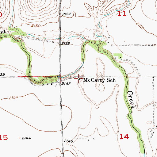 Topographic Map of McCarty School, NE