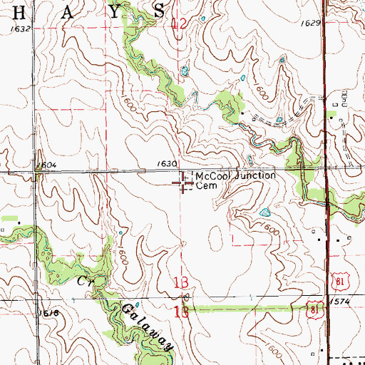 Topographic Map of McCool Junction Cemetery, NE