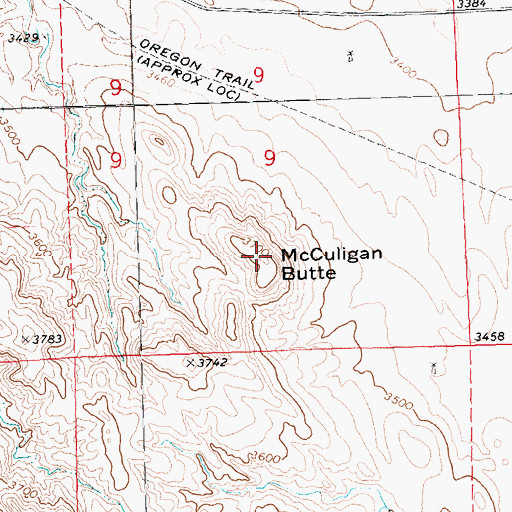Topographic Map of McCuligan Butte, NE