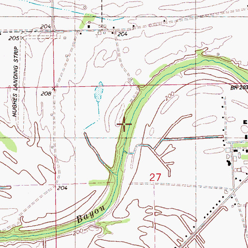 Topographic Map of Crooked Bayou, AR