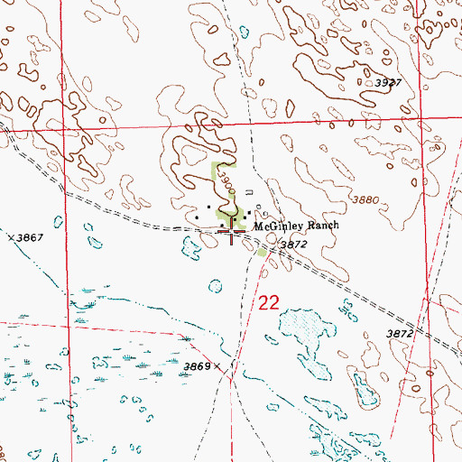 Topographic Map of McGinley Ranch, NE