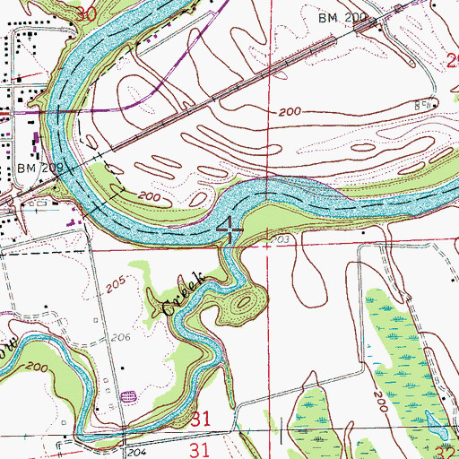 Topographic Map of Crow Creek, AR