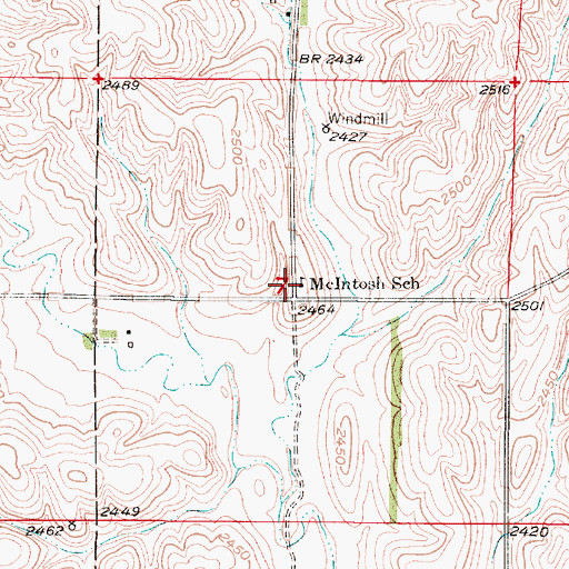 Topographic Map of McIntosh School (historical), NE