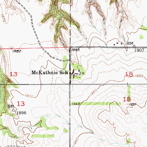 Topographic Map of McKathnie School, NE