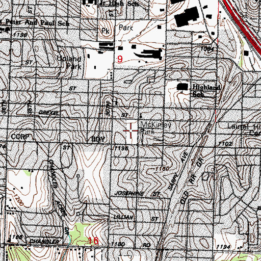Topographic Map of McKinley Park, NE