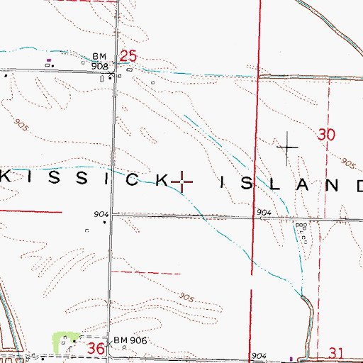 Topographic Map of McKissick Island, NE