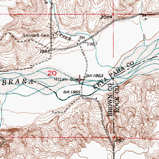 Topographic Map of McLain Bridge, NE
