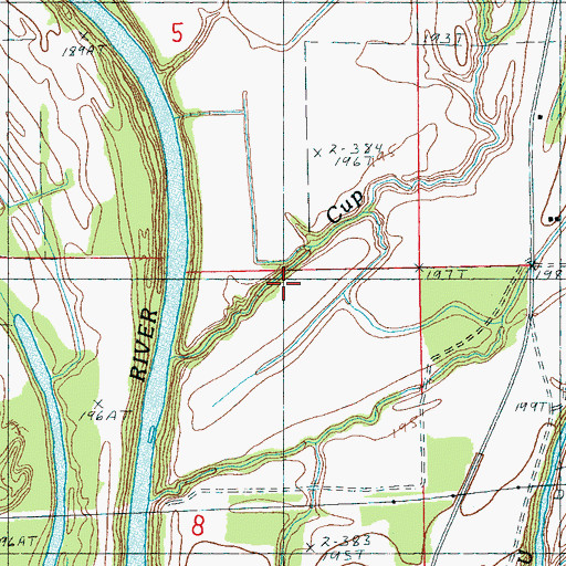 Topographic Map of Cup Bayou, AR