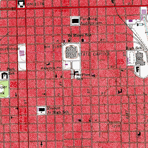 Topographic Map of McPhee Elementary School, NE