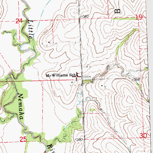 Topographic Map of McWilliams School (historical), NE
