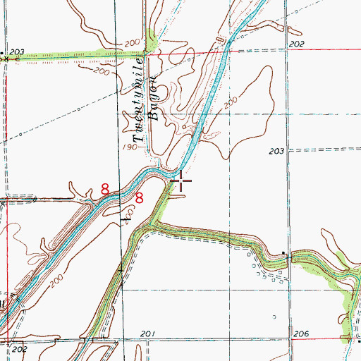 Topographic Map of Cut-off Bayou, AR