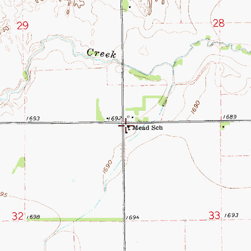 Topographic Map of Mead School, NE