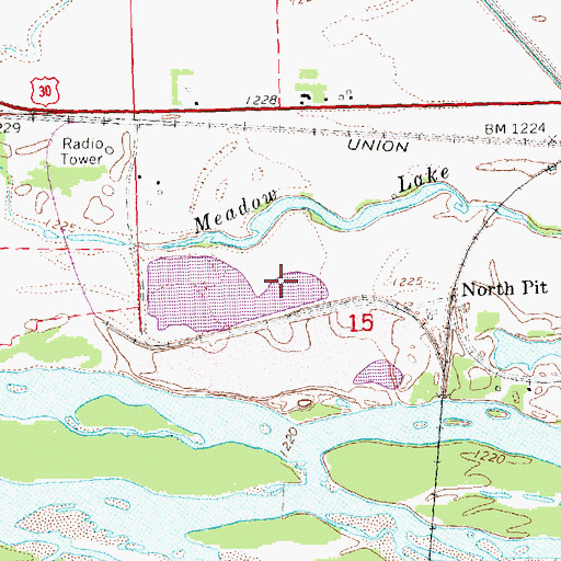 Topographic Map of Meadow Lake, NE