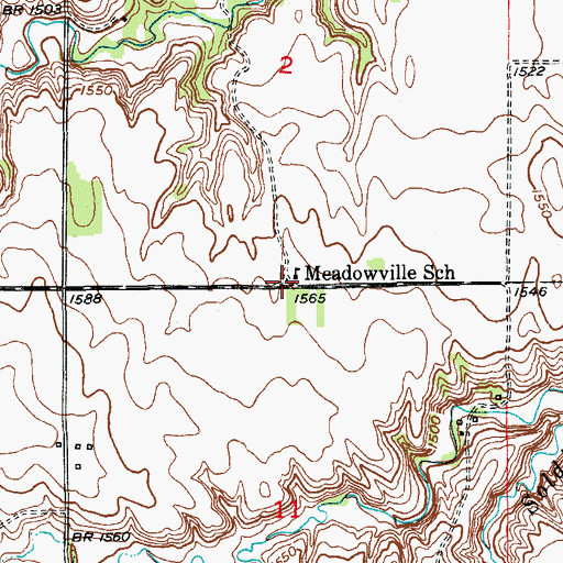 Topographic Map of Meadowville School, NE
