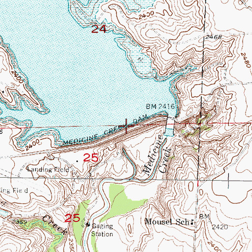 Topographic Map of Medicine Creek Dam, NE