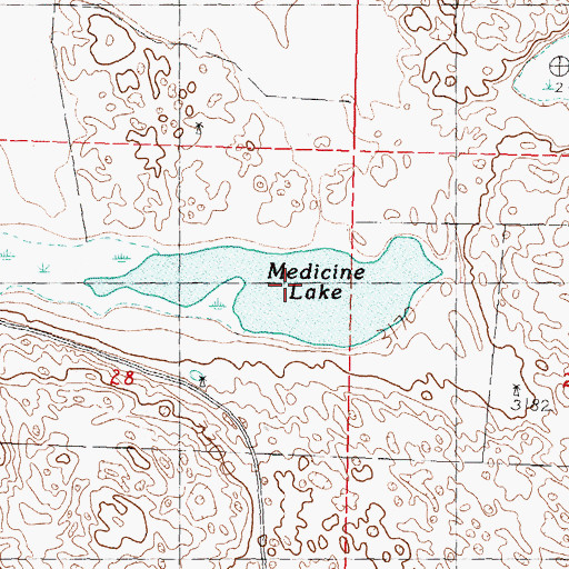 Topographic Map of Medicine Lake, NE