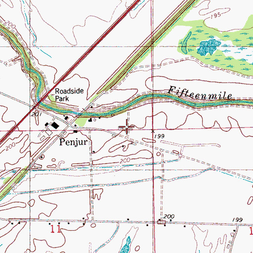 Topographic Map of Davis Biggs Farm, AR