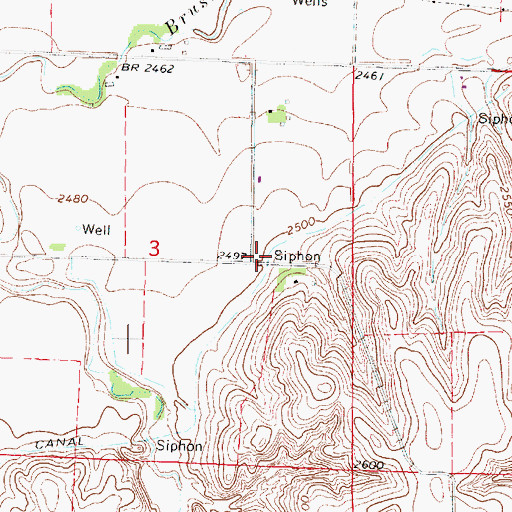 Topographic Map of Meeker Extension Canal, NE