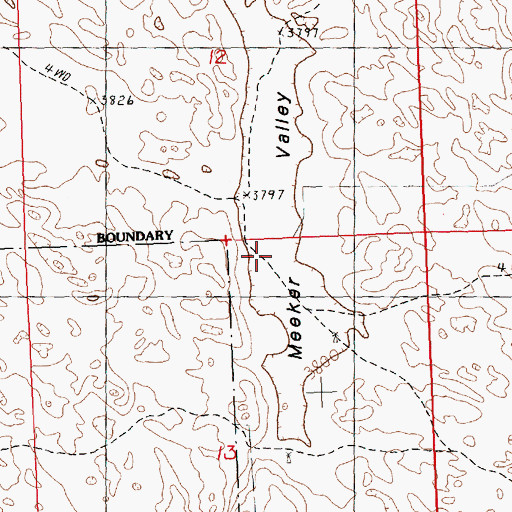 Topographic Map of Meeker Valley, NE