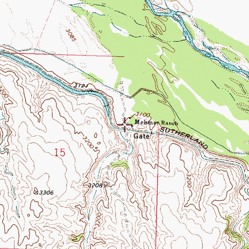 Topographic Map of Meismer Ranch, NE