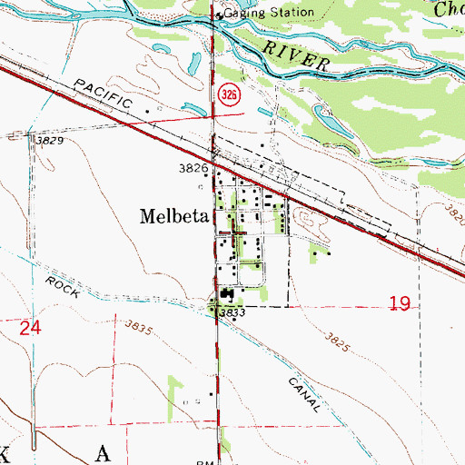 Topographic Map of Melbeta, NE