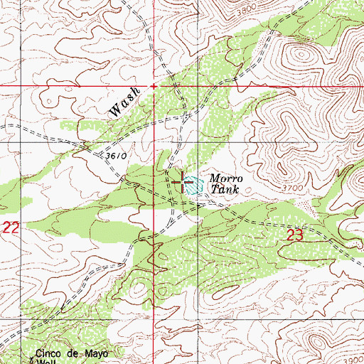 Topographic Map of Morro Tank, AZ