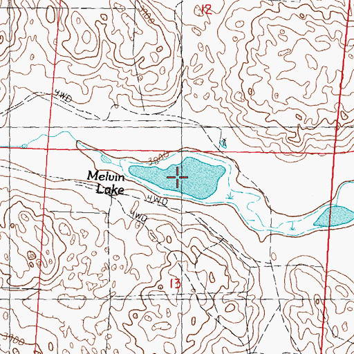 Topographic Map of Melvin Lake, NE
