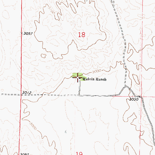Topographic Map of Melvin Ranch, NE
