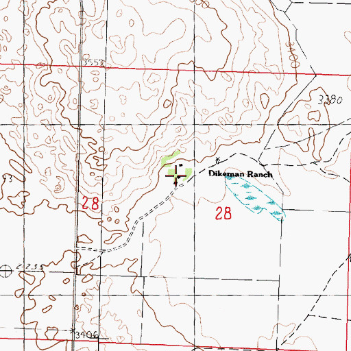 Topographic Map of Melvin Ranch, NE