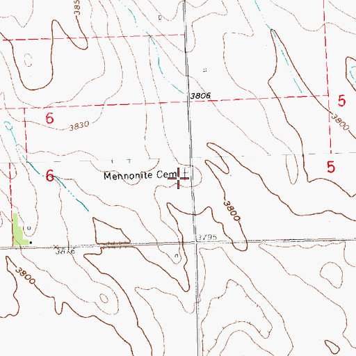 Topographic Map of Mennonite Cemetery, NE