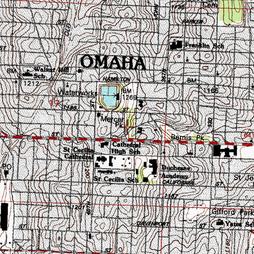 Topographic Map of Mercer Park, NE