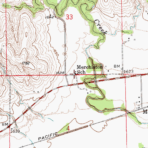 Topographic Map of Merchiston School (historical), NE