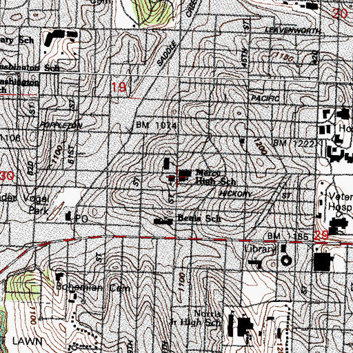 Topographic Map of Mercy High School, NE