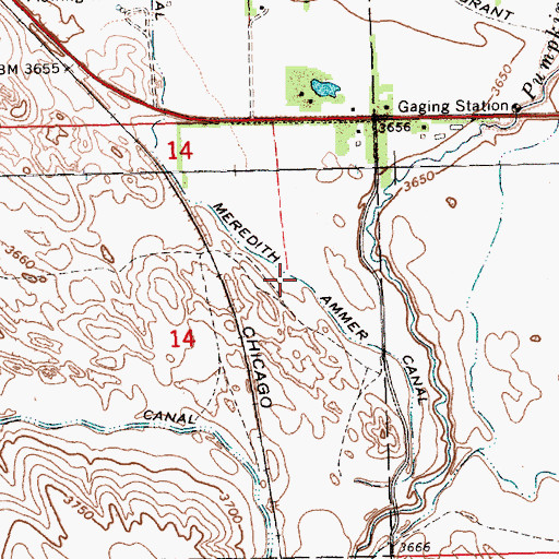 Topographic Map of Meredith Ammer Canal, NE