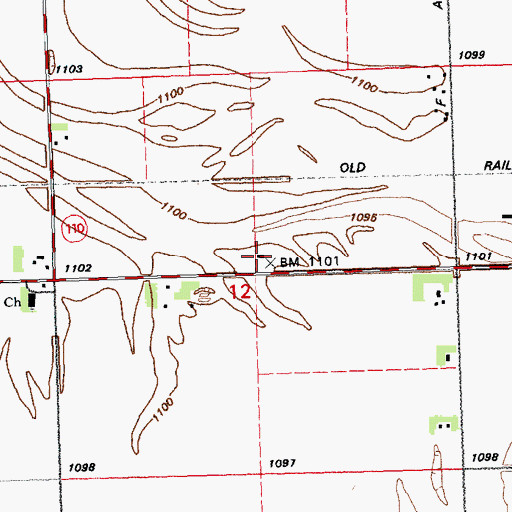 Topographic Map of Meridian School, NE