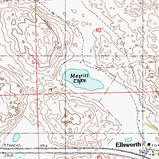 Topographic Map of Merritt Lake, NE
