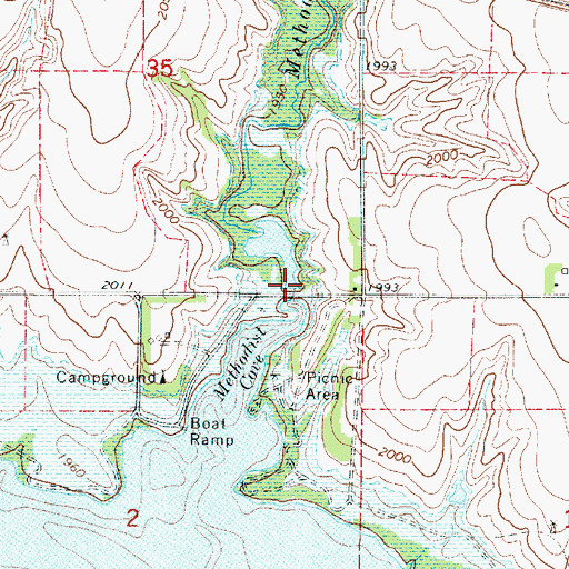 Topographic Map of Methodist Creek, NE