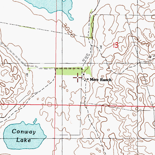 Topographic Map of Merz Ranch, NE