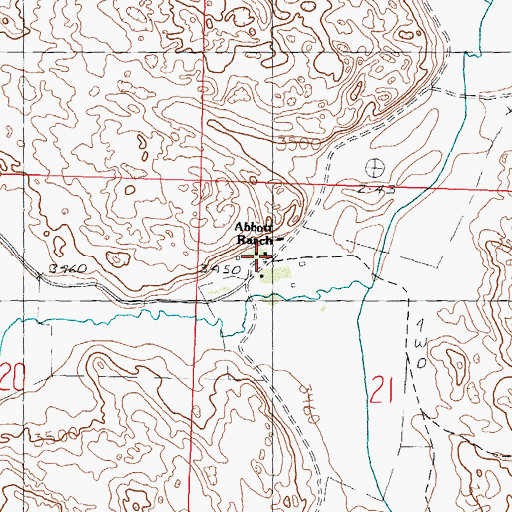 Topographic Map of Abbott Ranch, NE