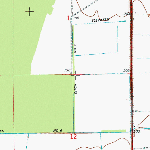 Topographic Map of Ditch Number 1, AR