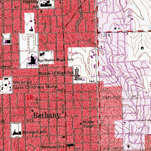 Topographic Map of Mickle Middle School, NE